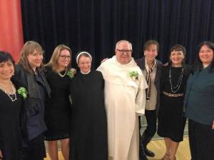 L to R:  Juliette, Aileen, Roz, Sr Maggy, Fr John, Peggy, myself, Jenny